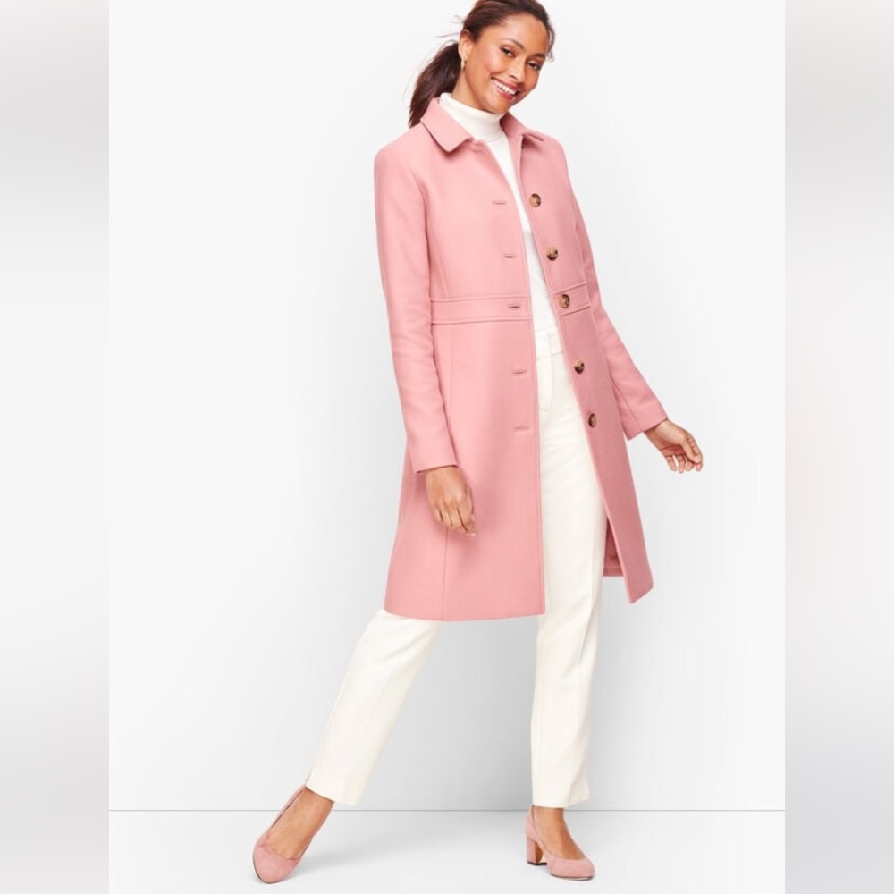 Talbots Pink Italian Wool Lady Coat 8p